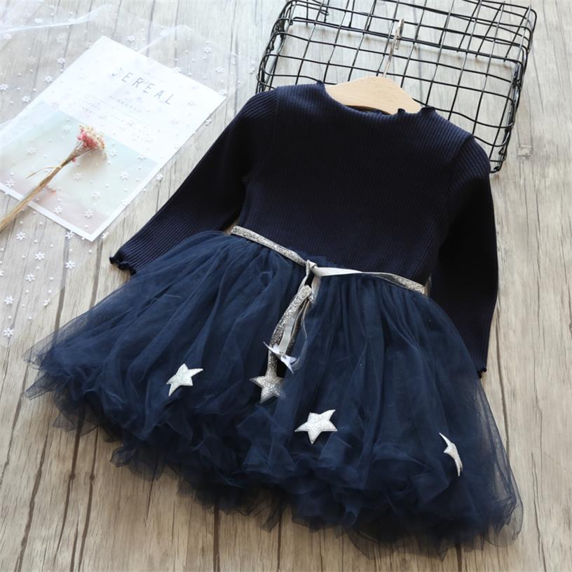 Vestido de Festa Infantil Estrelinhas vestido de festa Loja Click Certo Azul 2-3 anos 