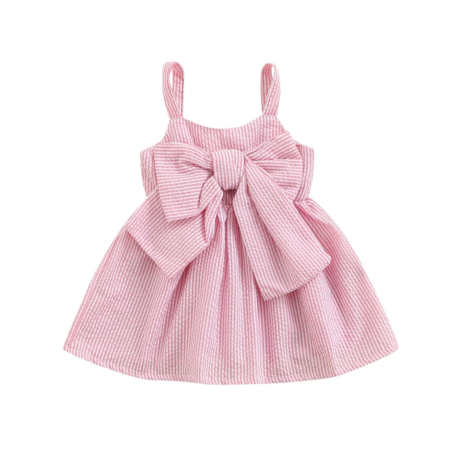 Vestido Infantil Alcinha e Laço Loja Click Certo Rosa 3-6 Meses 