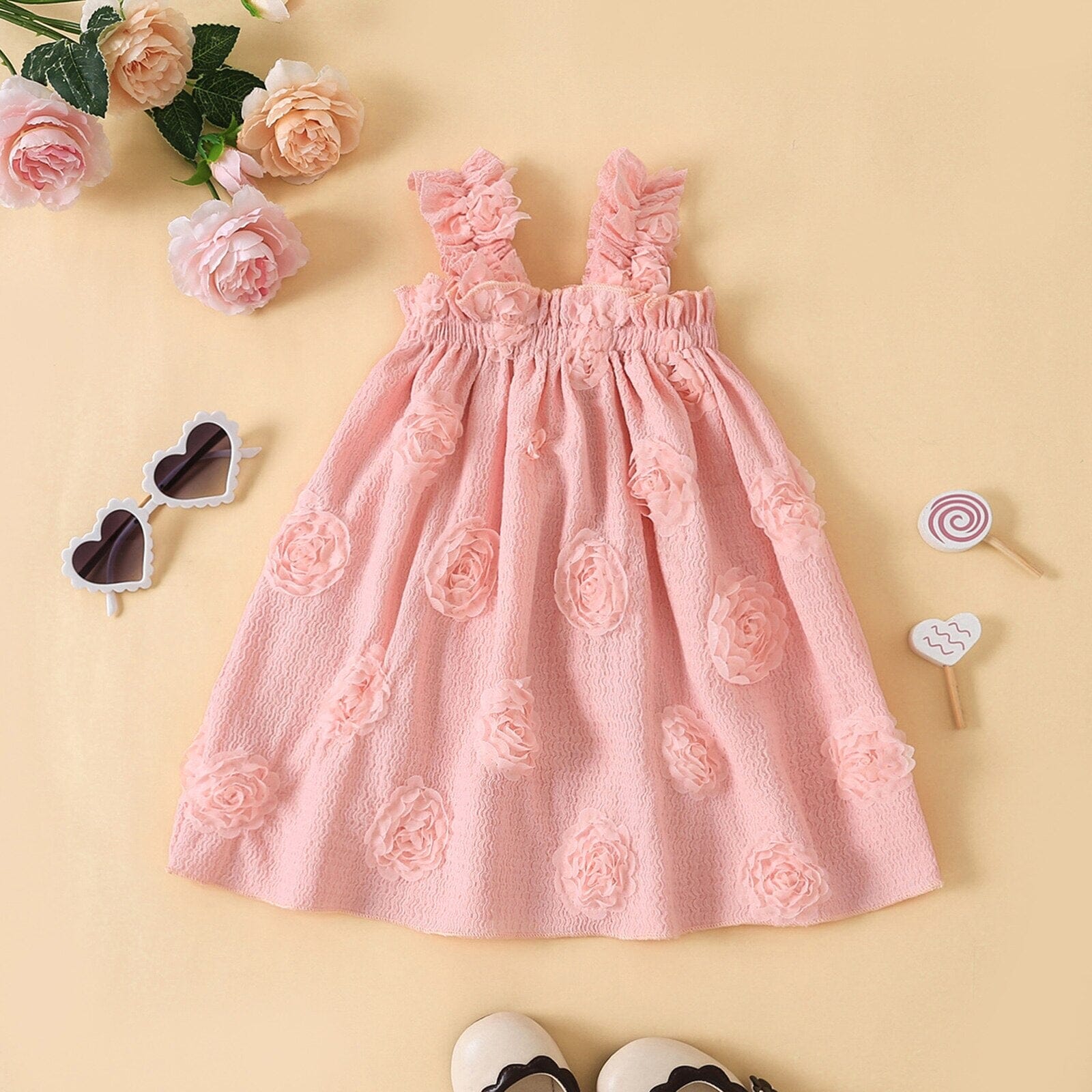 Vestido Infantil Alçinha Flor Loja Click Certo 