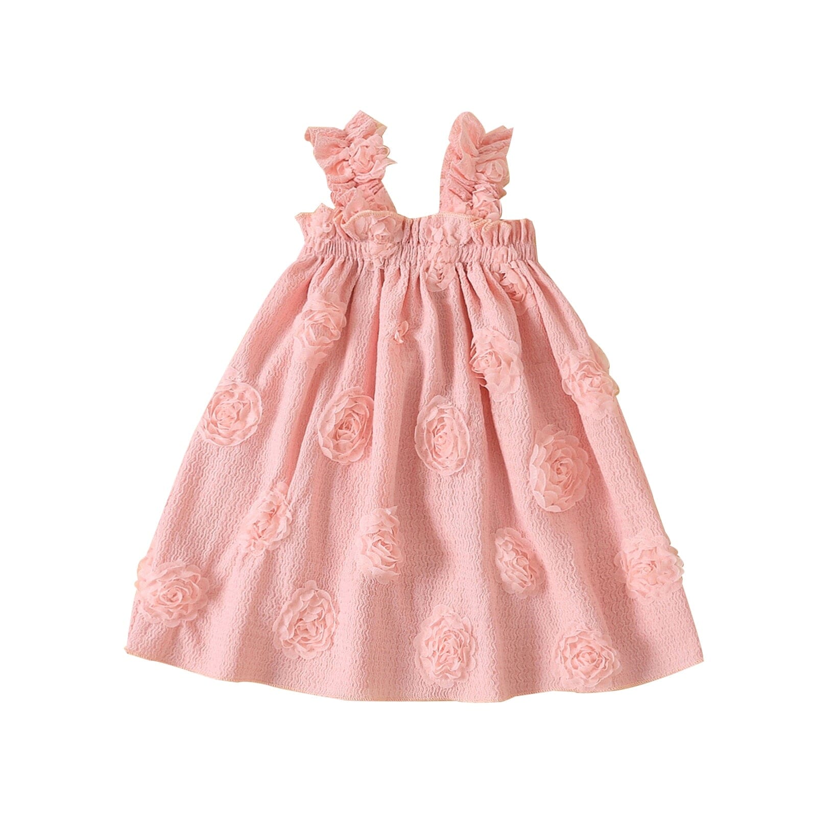 Vestido Infantil Alçinha Flor Loja Click Certo Rosa 2-3 Anos 