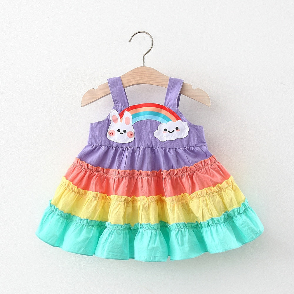 Vestido Infantil Babadinhos Coloridos vestido Loja Click Certo Roxo 6-9 Meses 