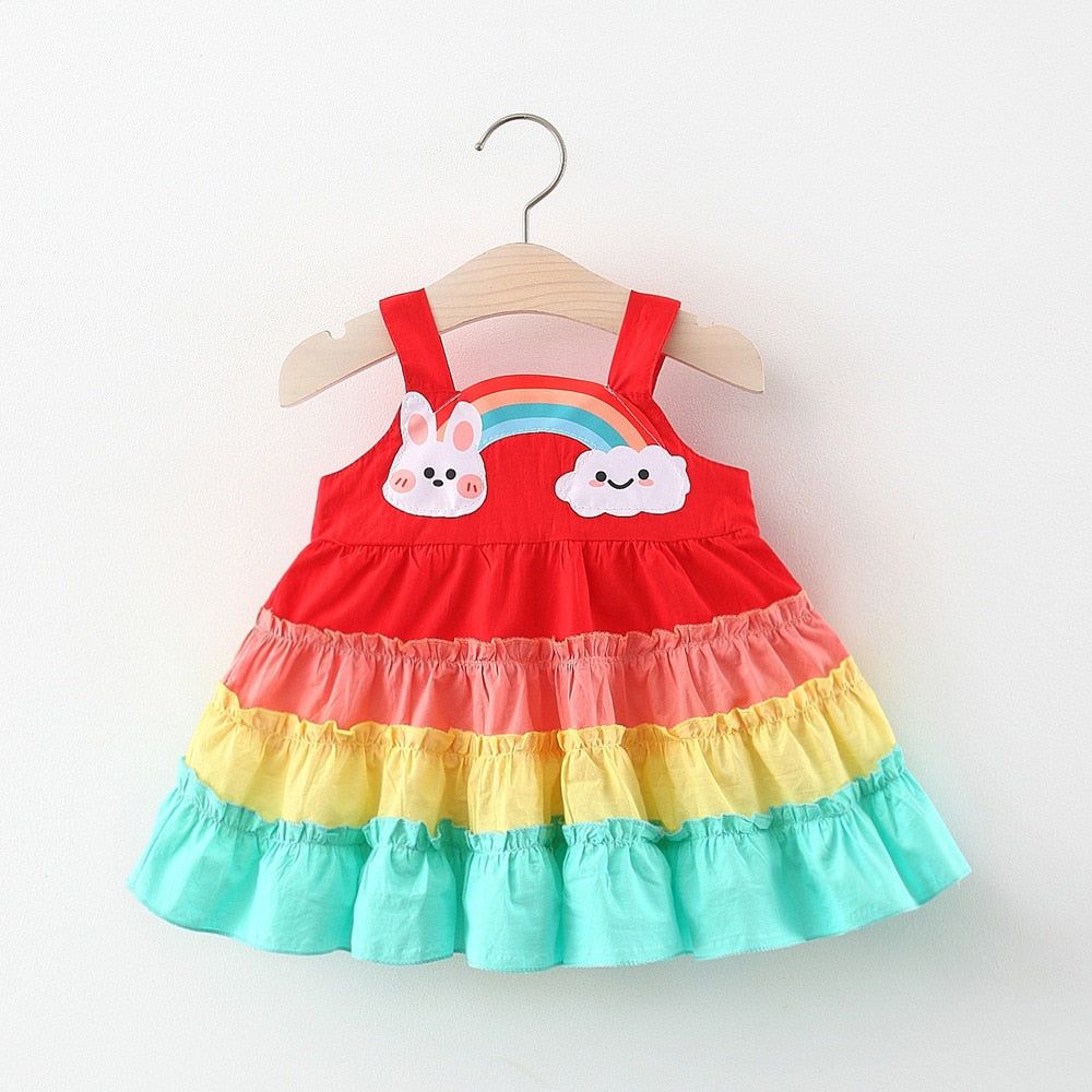 Vestido Infantil Babadinhos Coloridos vestido Loja Click Certo Vermelho 6-9 Meses 