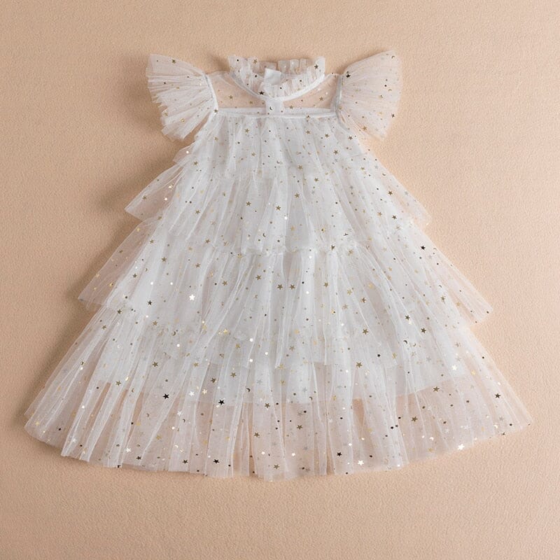 Vestido Infantil Babados 0 Loja Click Certo Off-White 2-3 Anos 