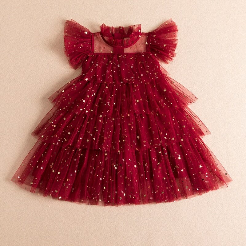 Vestido Infantil Babados 0 Loja Click Certo Vermelho 2-3 Anos 