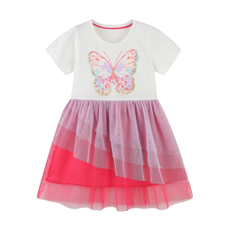 Vestido Infantil Borboleta Linda 0 Loja Click Certo Borboeleta 1-2 Anos 