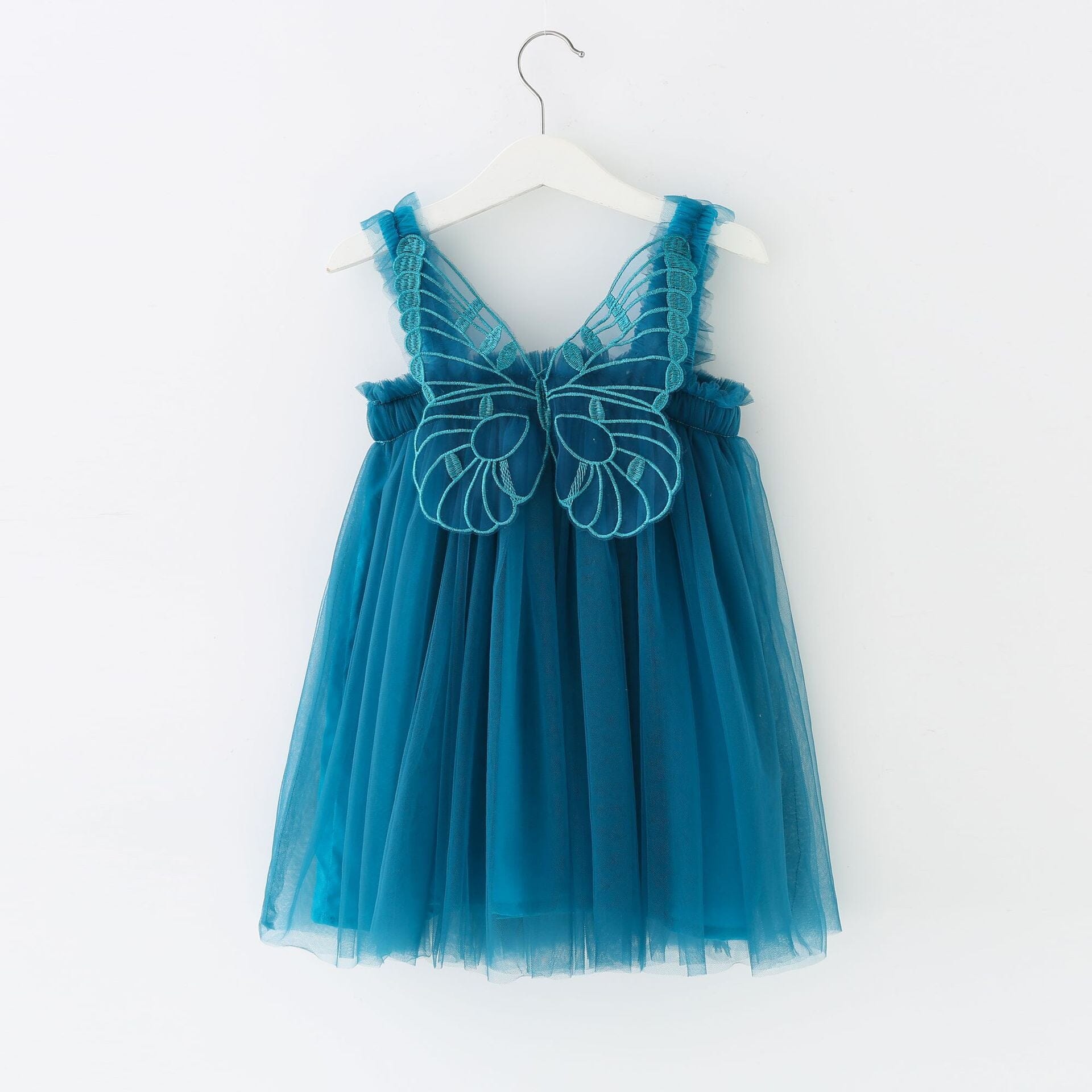 Vestido Infantil Borboleta Loja Click Certo Azul 6-12 Meses 