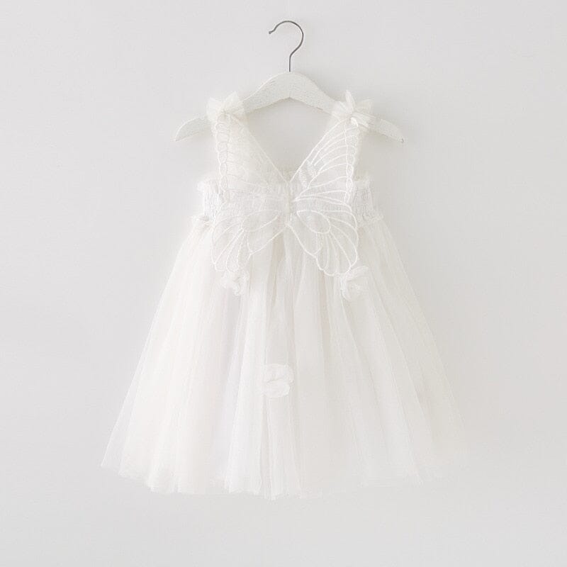 Vestido Infantil Borboleta Loja Click Certo Branco 6-12 Meses 