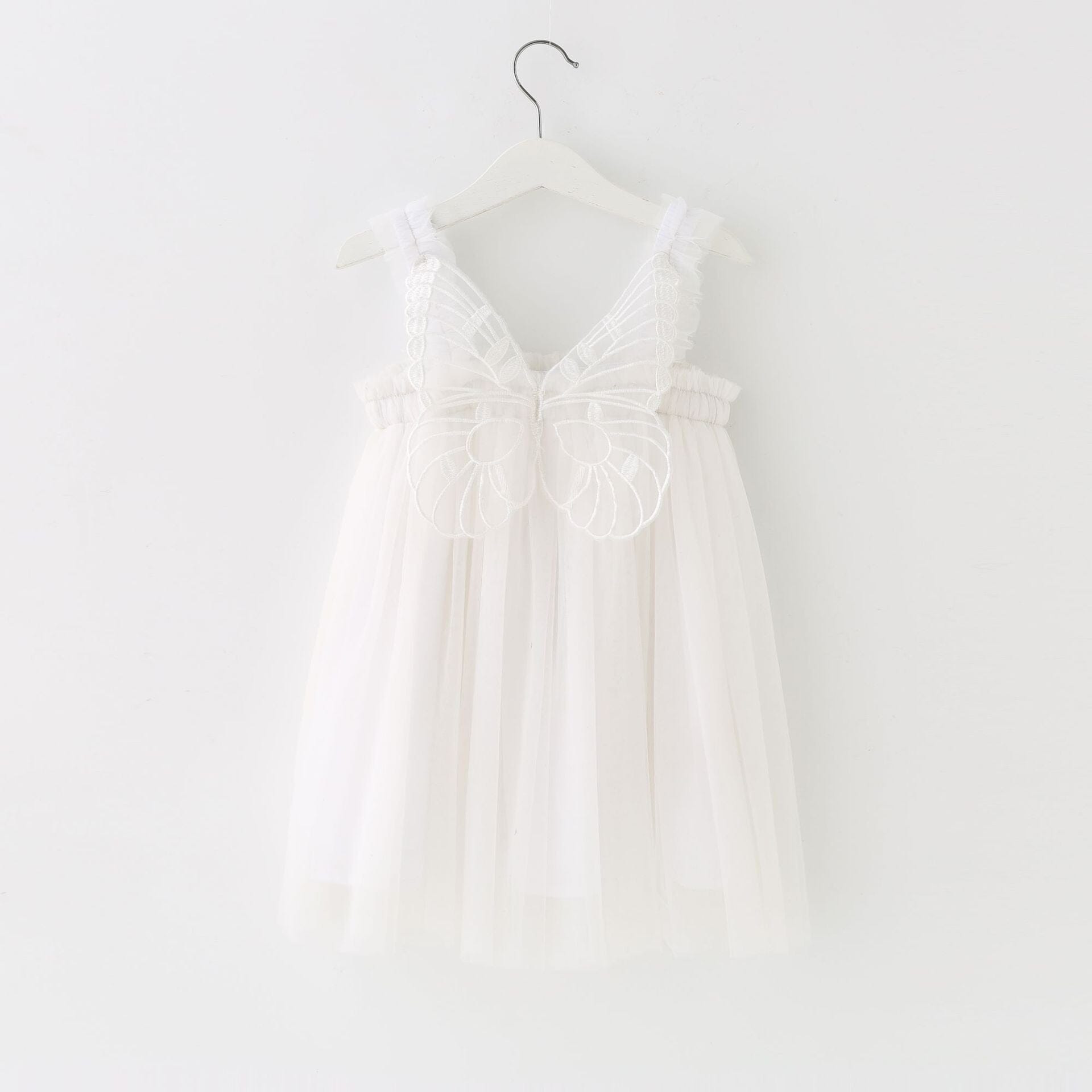 Vestido Infantil Borboleta Loja Click Certo Branco 6-12 Meses 