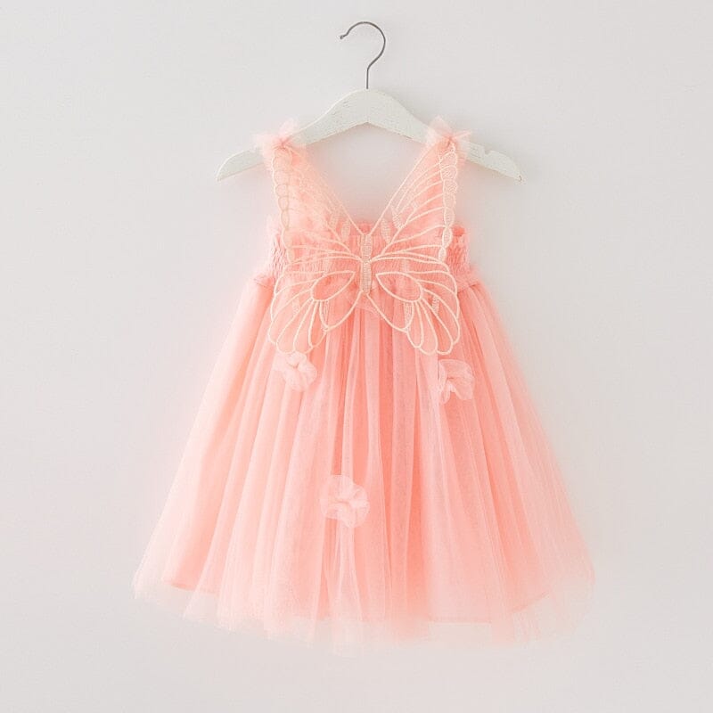 Vestido Infantil Borboleta Loja Click Certo Rosa 6-12 Meses 