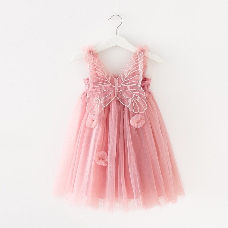 Vestido Infantil Borboleta Loja Click Certo Rose 6-12 Meses 