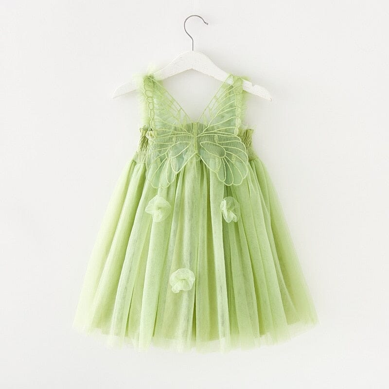 Vestido Infantil Borboleta Loja Click Certo Verde 6-12 Meses 
