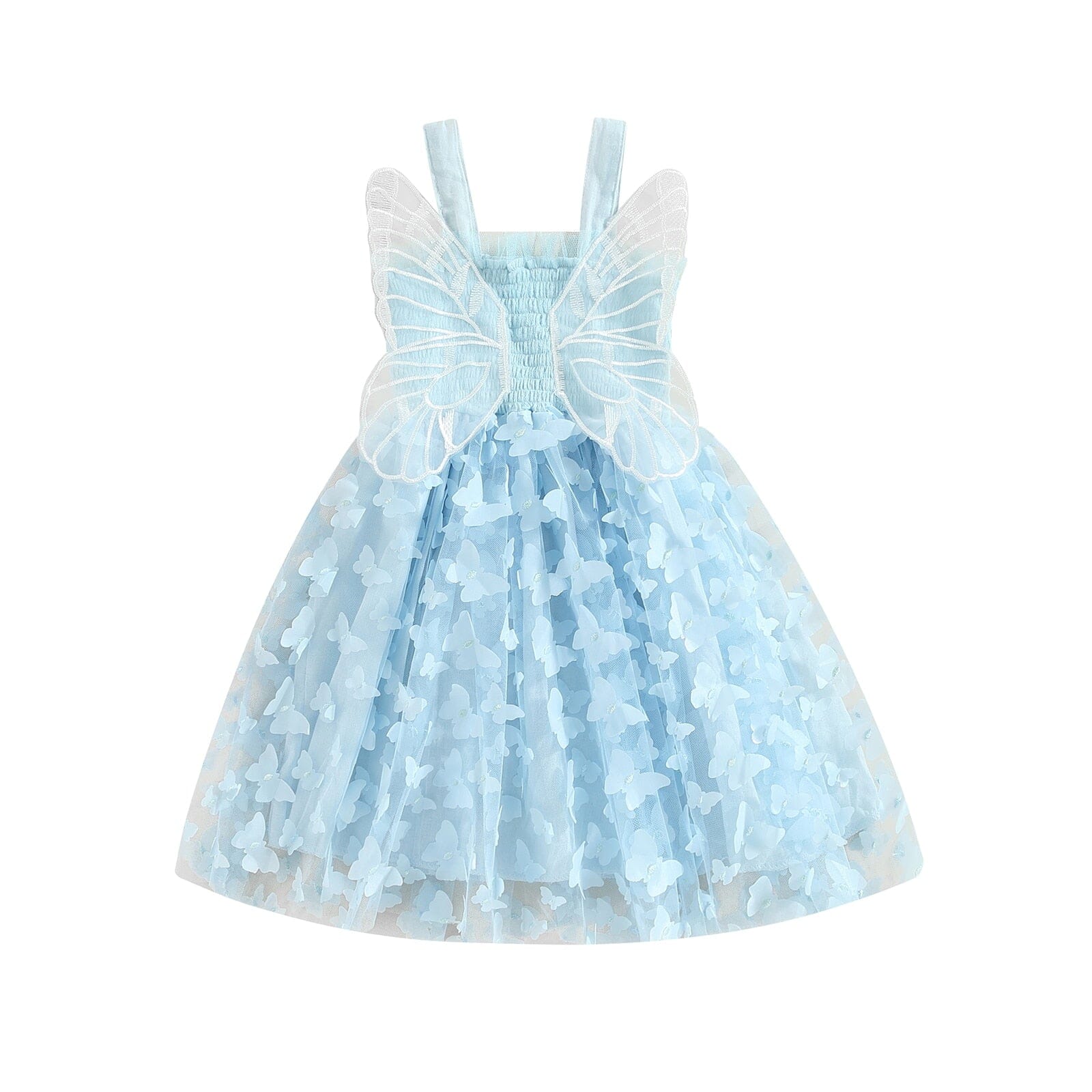 Vestido Infantil Borboletas Loja Click Certo Blue 3T 