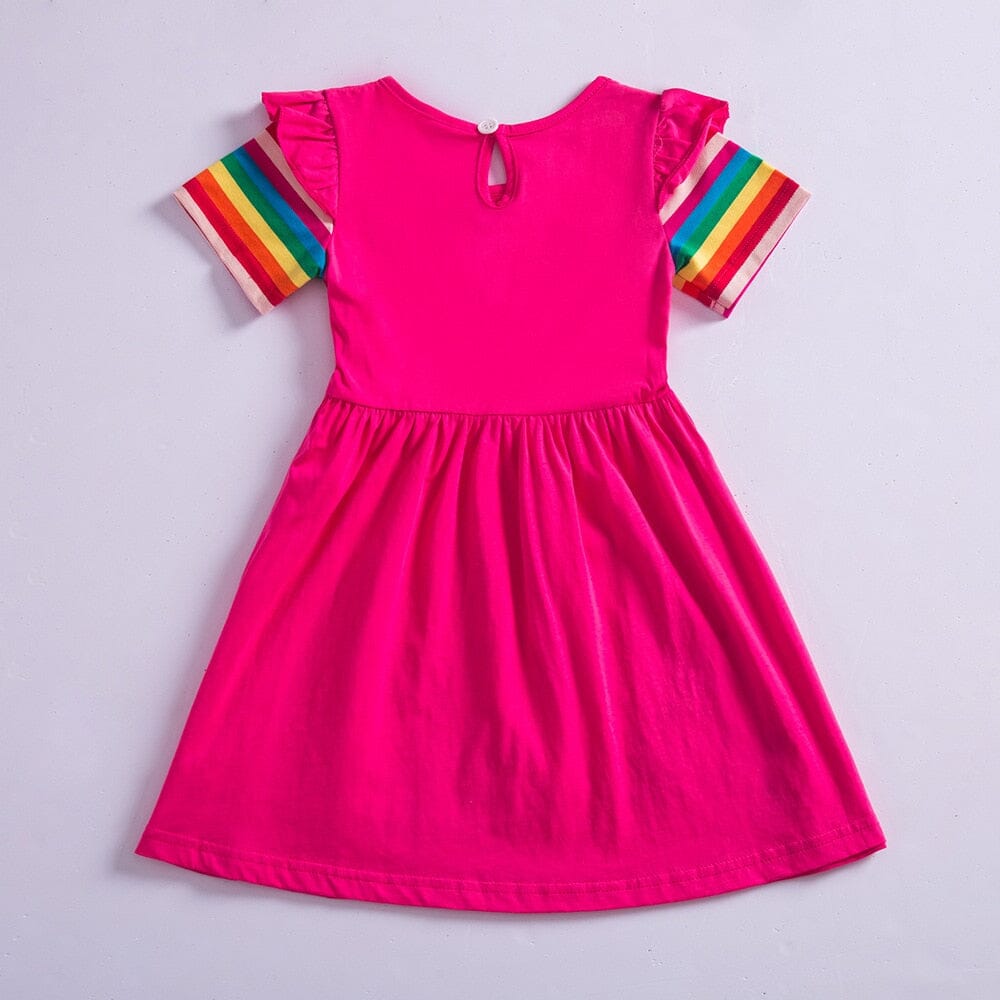 Vestido Infantil Borboletinhas e Arco-íris Loja Click Certo 