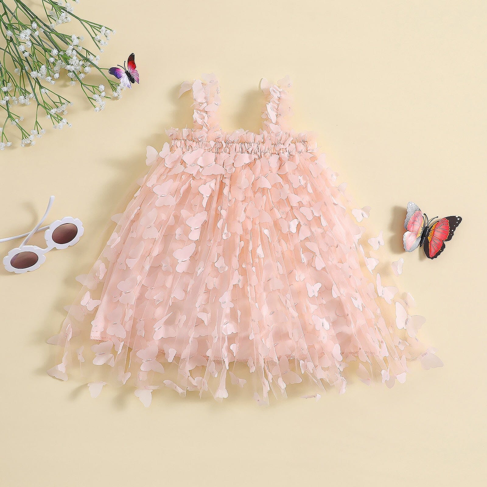 Vestido Infantil Borboletinhas Tule Loja Click Certo 