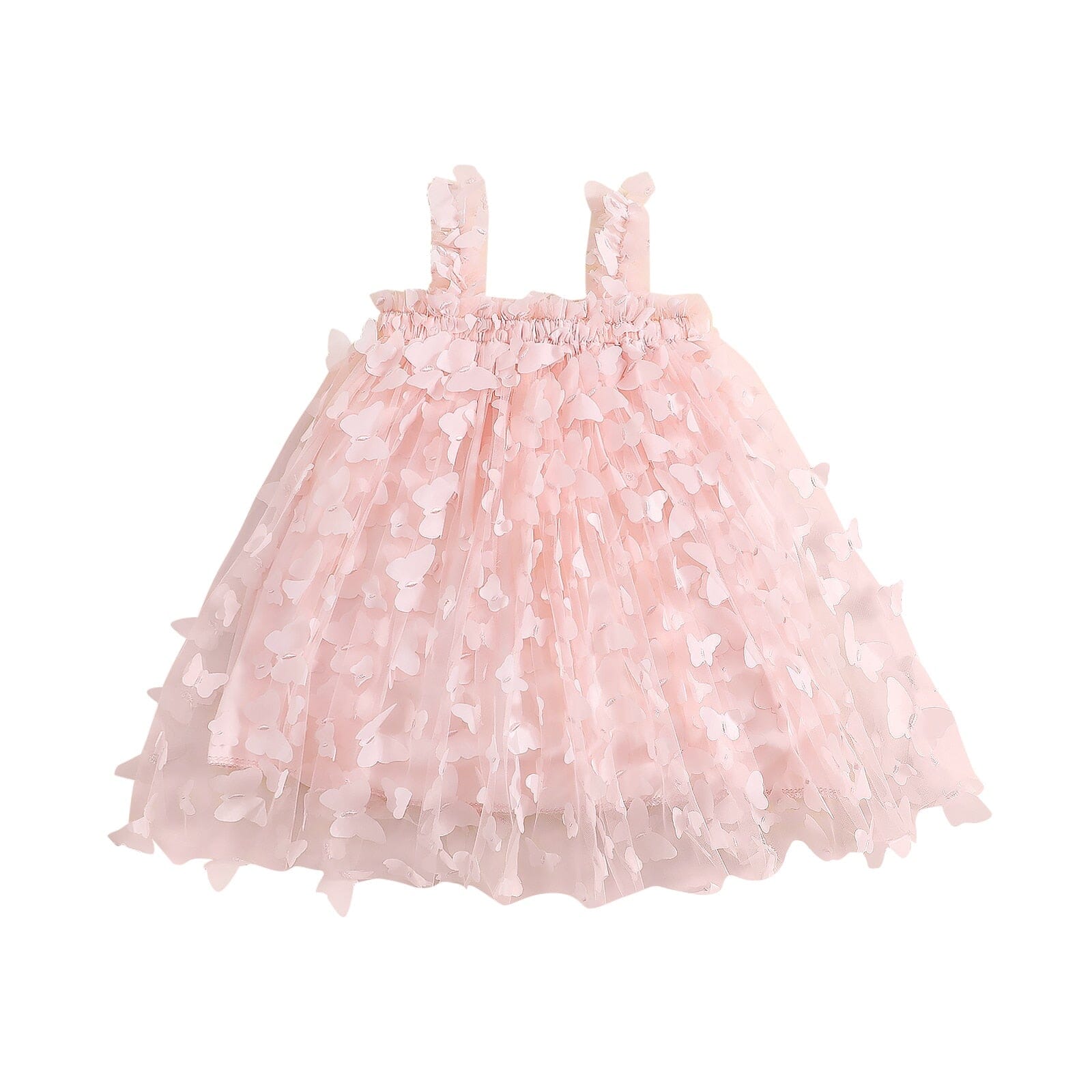 Vestido Infantil Borboletinhas Tule Loja Click Certo Rosa 2-3 Anos 