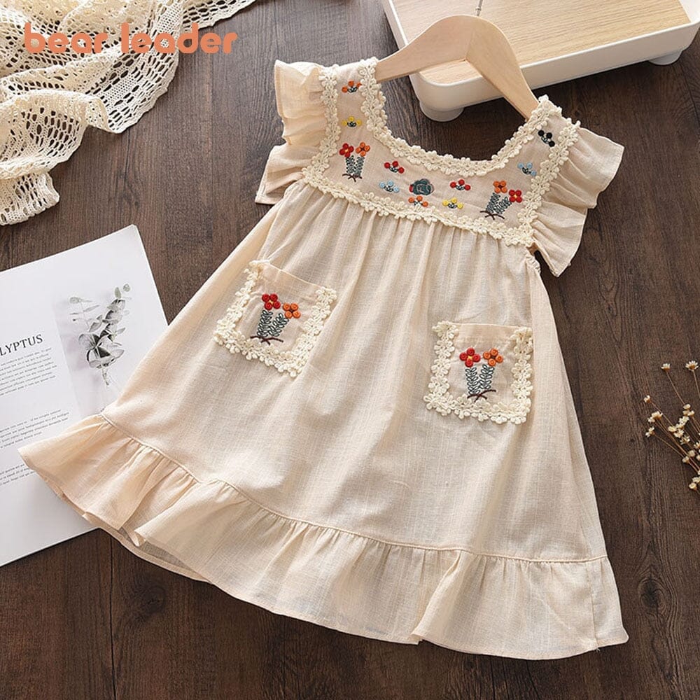 Vestido Infantil Bordadinho Flores 0 Loja Click Certo 