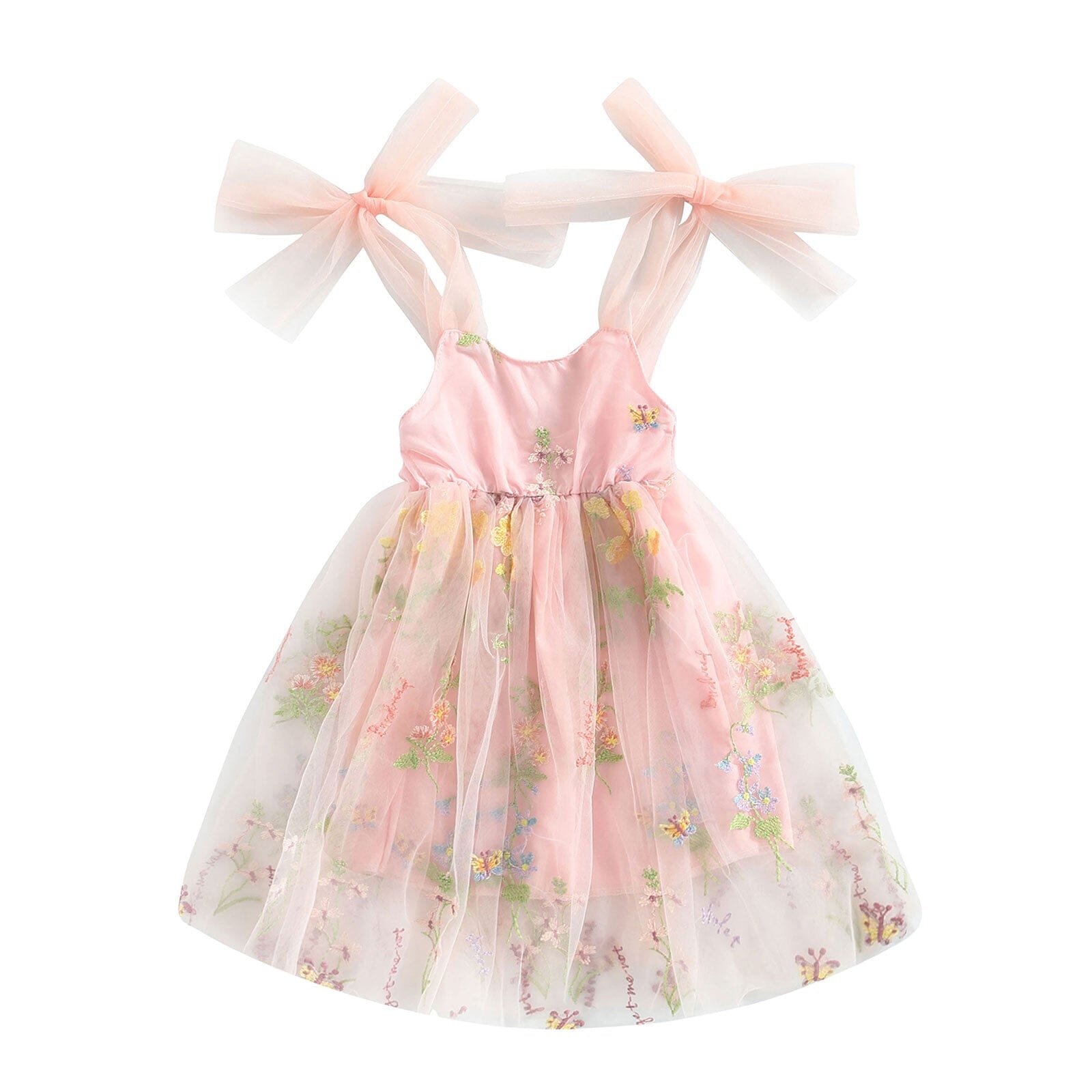 Vestido Infantil Bordado Floral Alçinha Loja Click Certo 2-3 Anos 