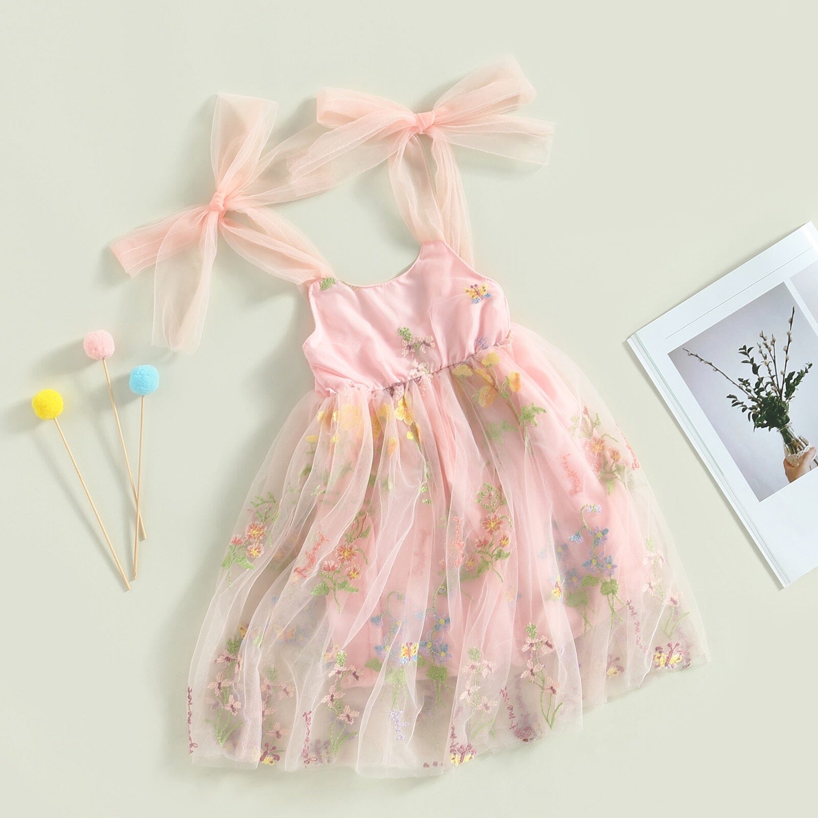 Vestido Infantil Bordado Floral Alçinha Loja Click Certo 