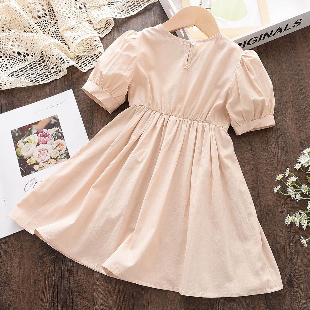 Vestido Infantil Bordado Flores conjunto Loja Click Certo 