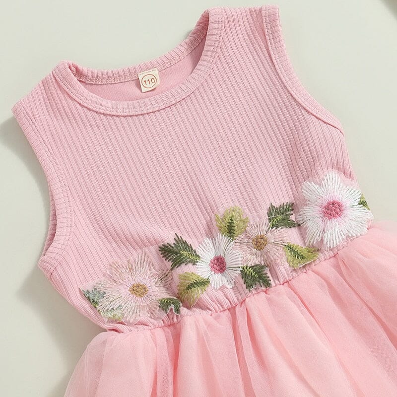 Vestido Infantil Bordado Florzinhas + Jaqueta Loja Click Certo 