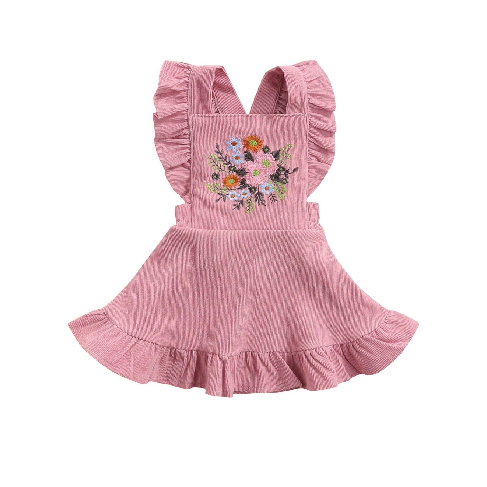 Vestido Infantil Bordado Loja Click Certo Pink 3-6 Meses 