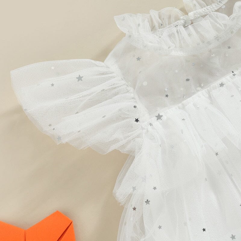 Vestido Infantil Branco Estrelinhas Loja Click Certo 