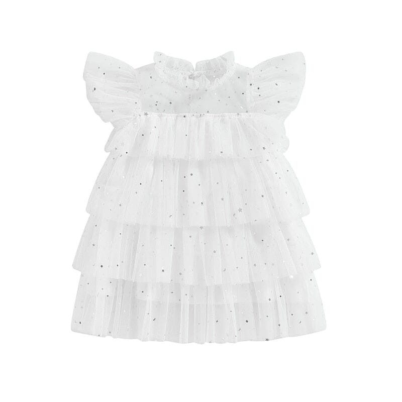 Vestido Infantil Branco Estrelinhas Loja Click Certo 2-3 Anos 