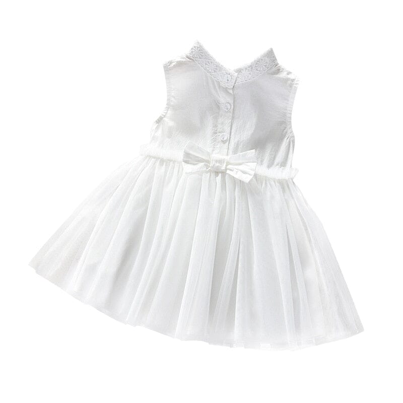 Vestido Infantil Branco Lacinho Loja Click Certo 