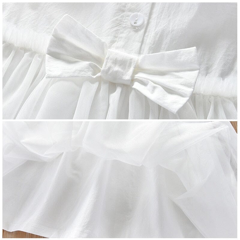 Vestido Infantil Branco Lacinho Loja Click Certo 