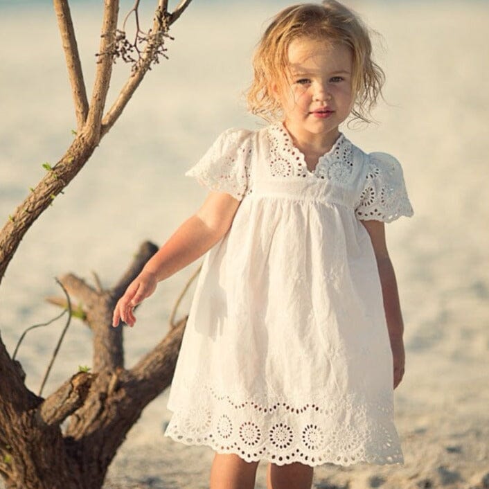 Vestido Infantil Branco Lese Loja Click Certo 