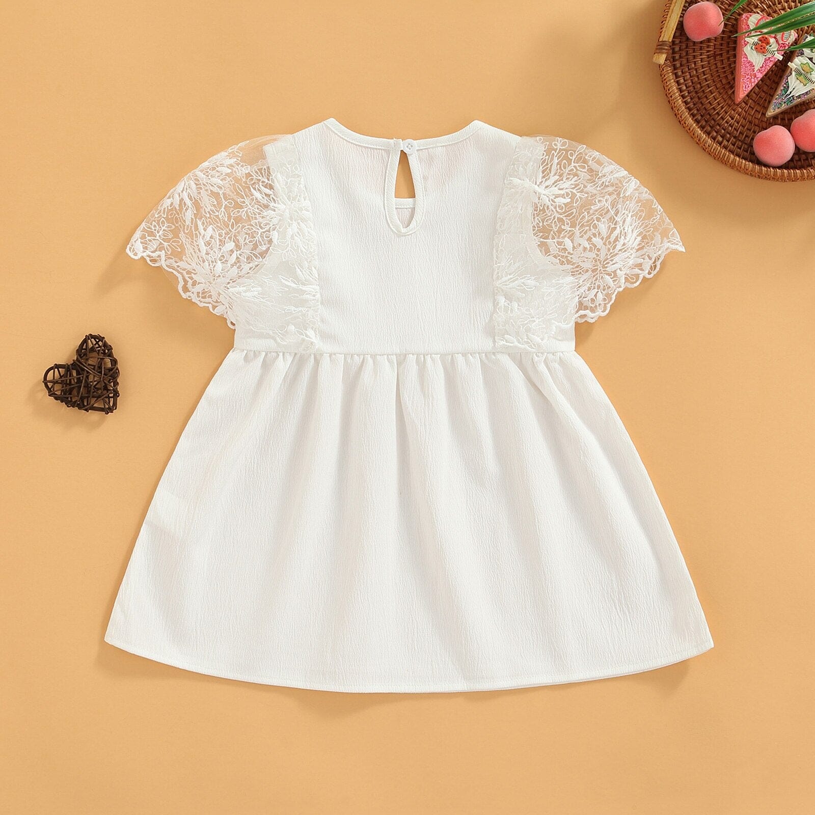 Vestido Infantil Branco Renda Loja Click Certo 