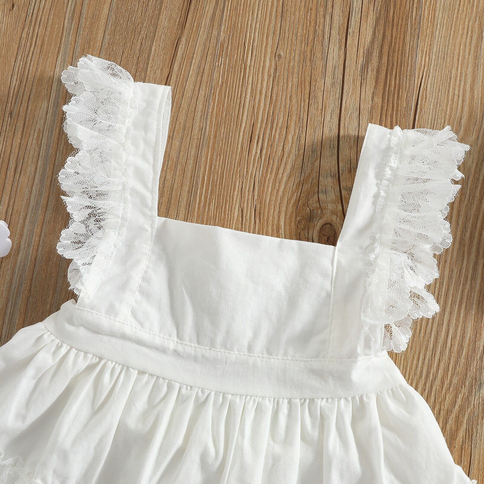 Vestido Infantil Branco Rendinha Loja Click Certo 