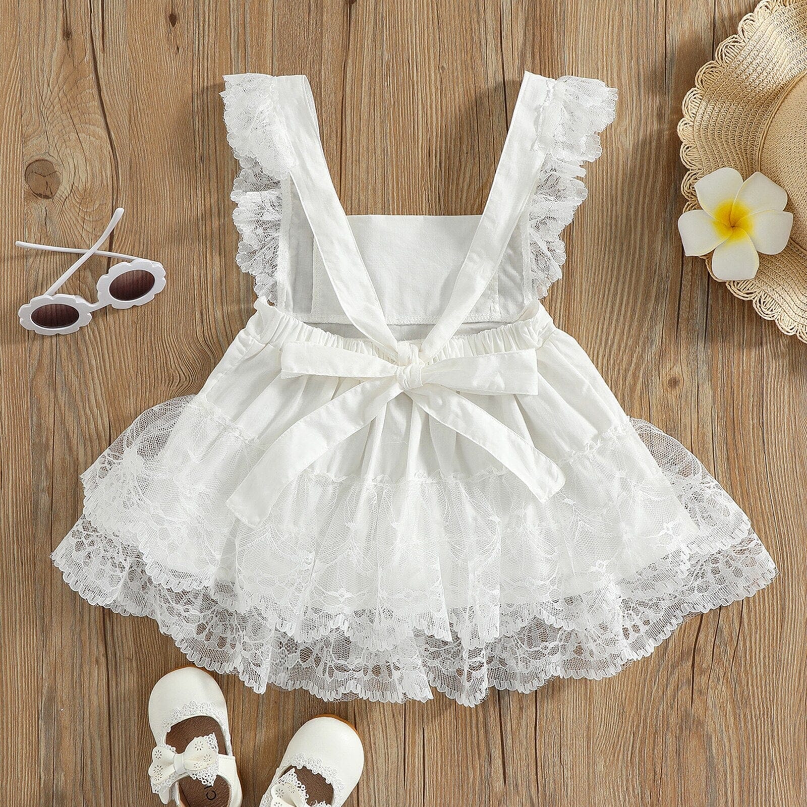 Vestido Infantil Branco Rendinha Loja Click Certo 