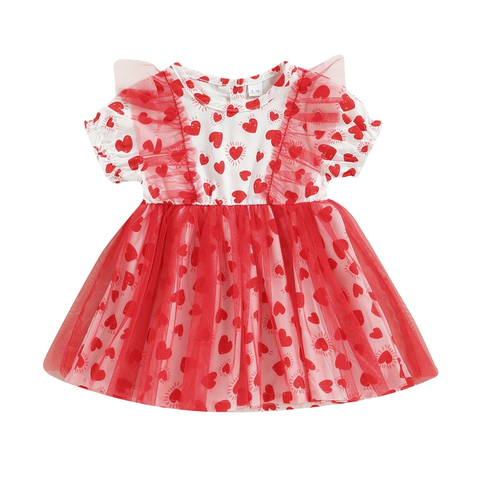 Vestido Infantil Corações e Tule Vermelho Loja Click Certo 2-3 Anos 