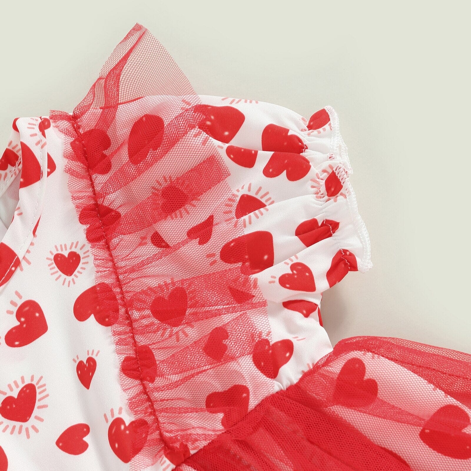 Vestido Infantil Corações e Tule Vermelho Loja Click Certo 