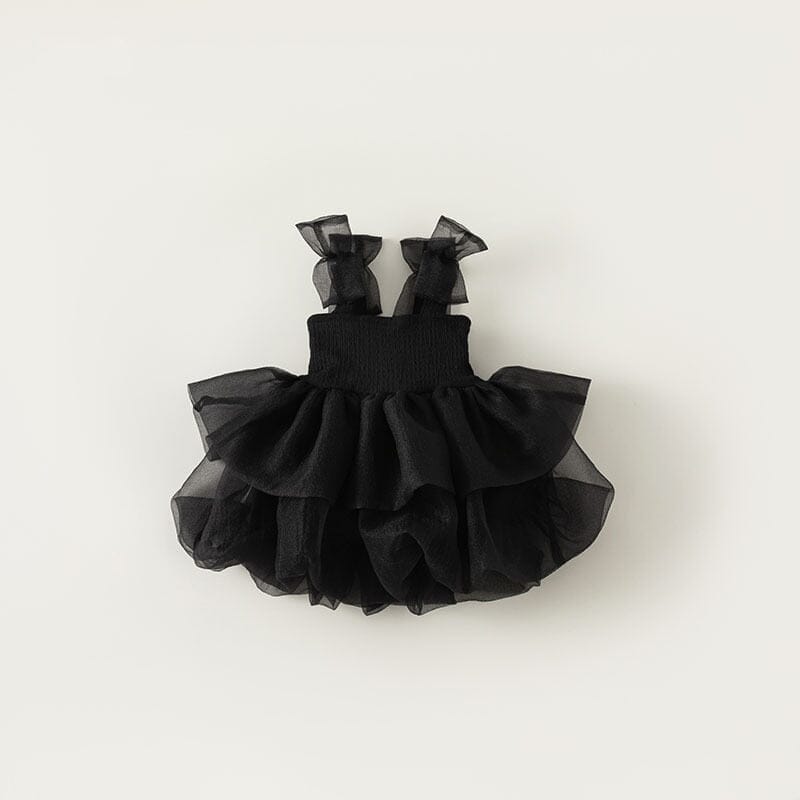 Vestido Infantil De Festa Tule Camadinhas Loja Click Certo Preto 3-6 Meses 