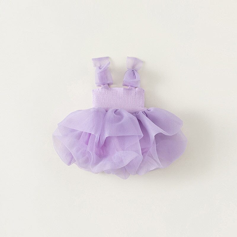 Vestido Infantil De Festa Tule Camadinhas Loja Click Certo Roxo 3-6 Meses 