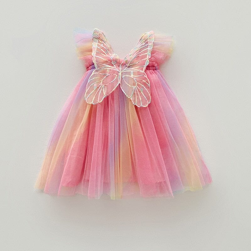 Vestido Infantil Degrade Borboleta Loja Click Certo Pink 12-18 Meses 