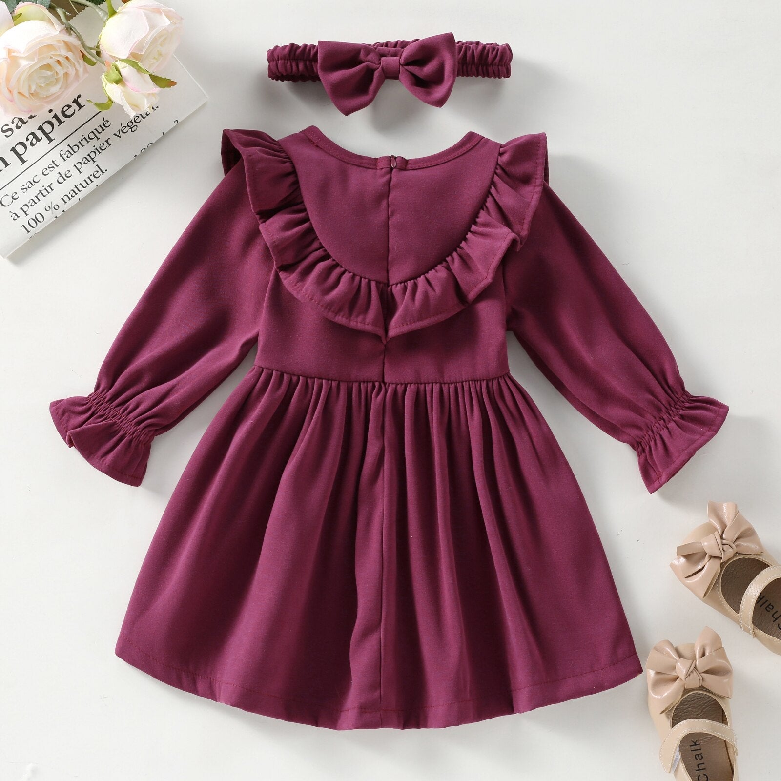 Vestido Infantil Delicado + Faixa Loja Click Certo 