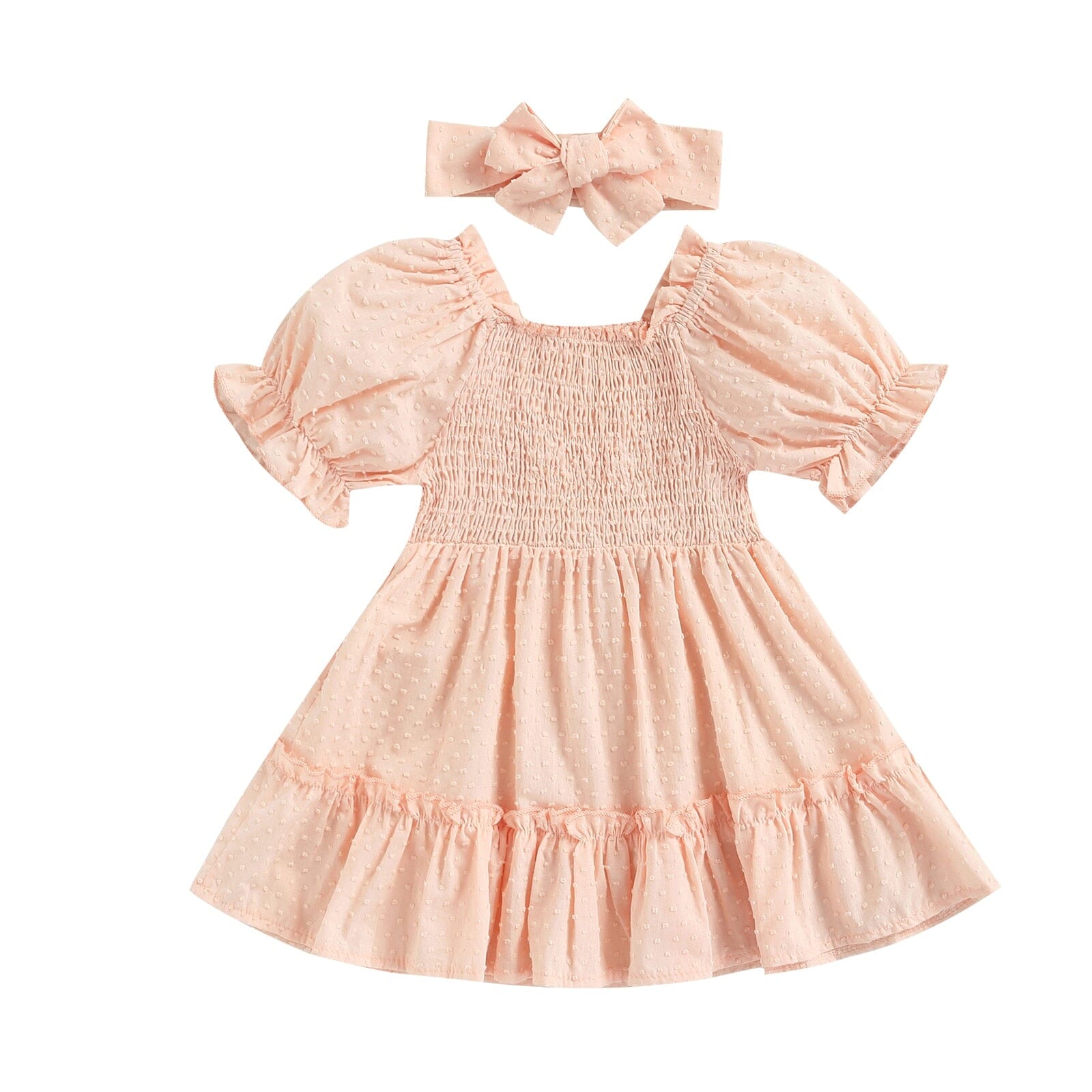 Vestido Infantil Delicado + Faixa Loja Click Certo Rosa 2-3 Anos 