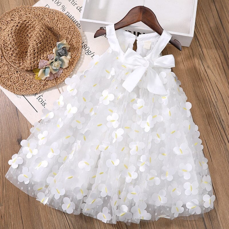 Vestido Infantil Detalhes Loja Click Certo Branco 12-18 meses 