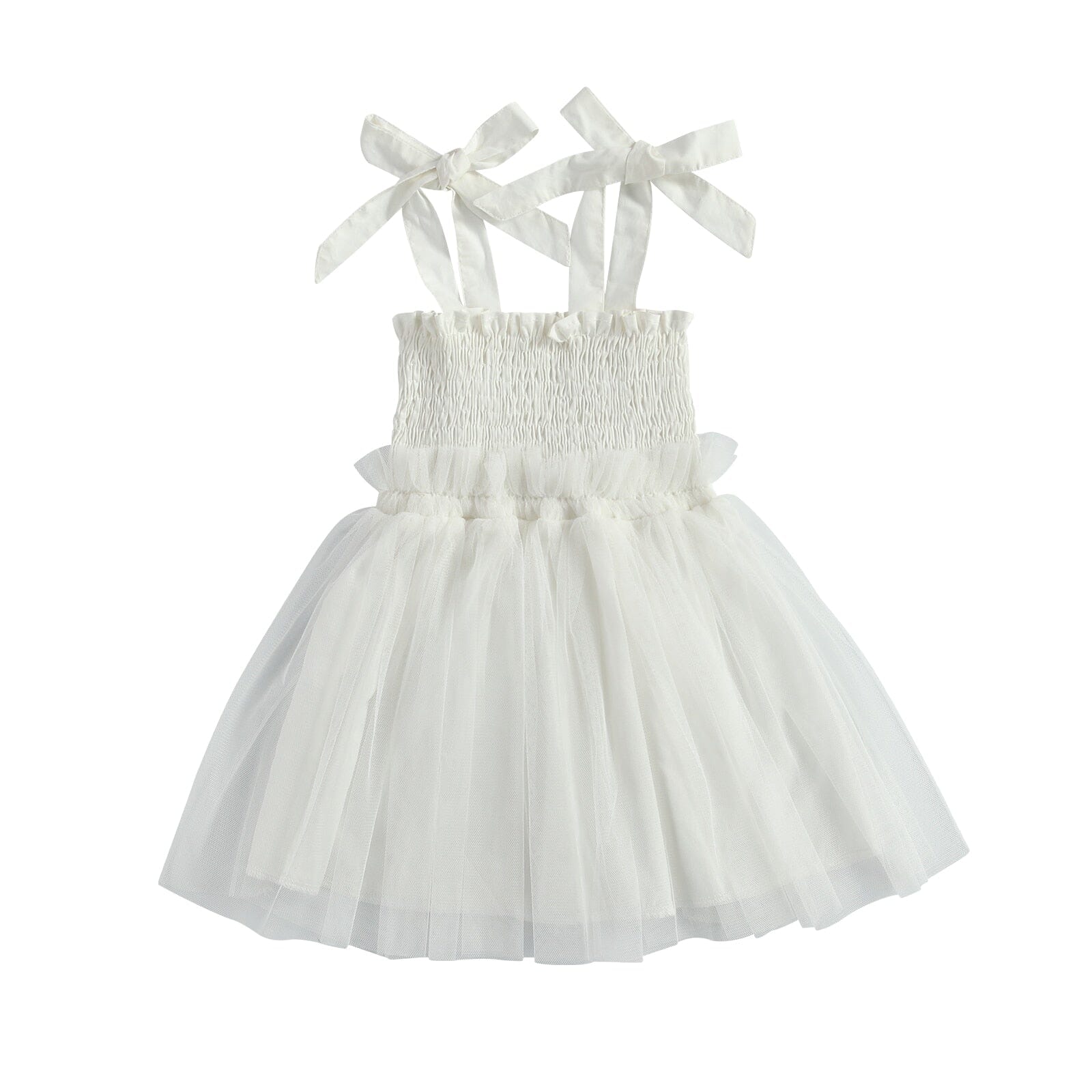 Vestido Infantil Elástico Lacinho Loja Click Certo Branco 2-3 Anos 