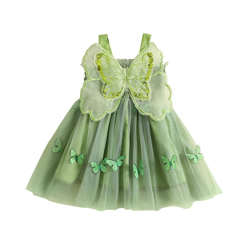 Vestido Infantil Feminino Verde Borboletinhas Loja Click Certo 