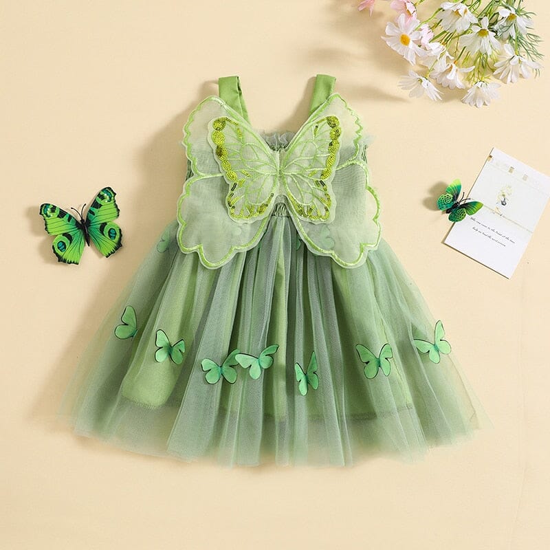 Vestido Infantil Feminino Verde Borboletinhas Loja Click Certo 