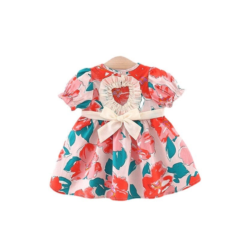 Vestido Infantil Floral e Laço Loja Click Certo 