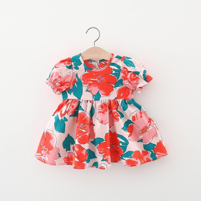 Vestido Infantil Floral e Laço Loja Click Certo 