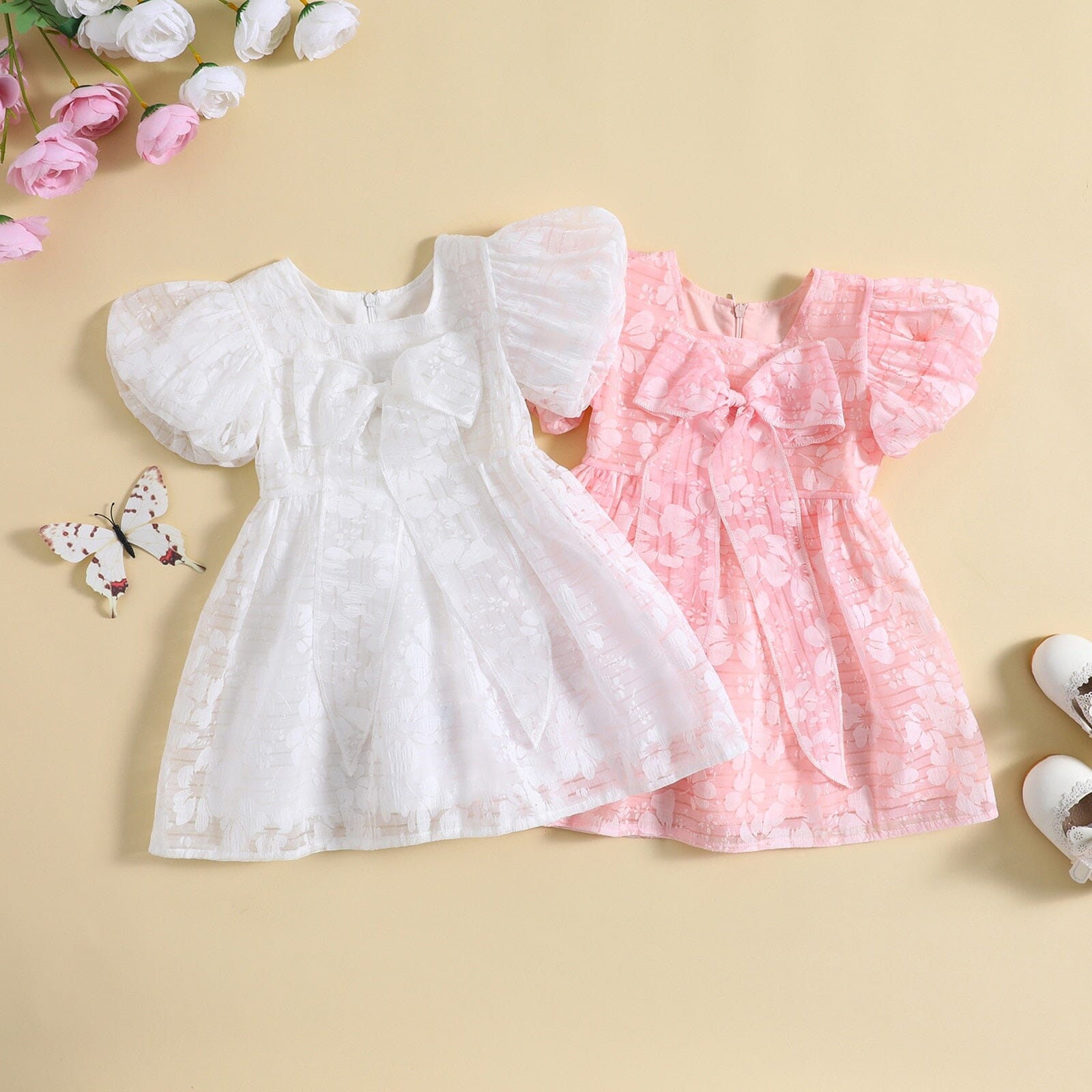 Vestido Infantil Floral Laçinho Loja Click Certo 