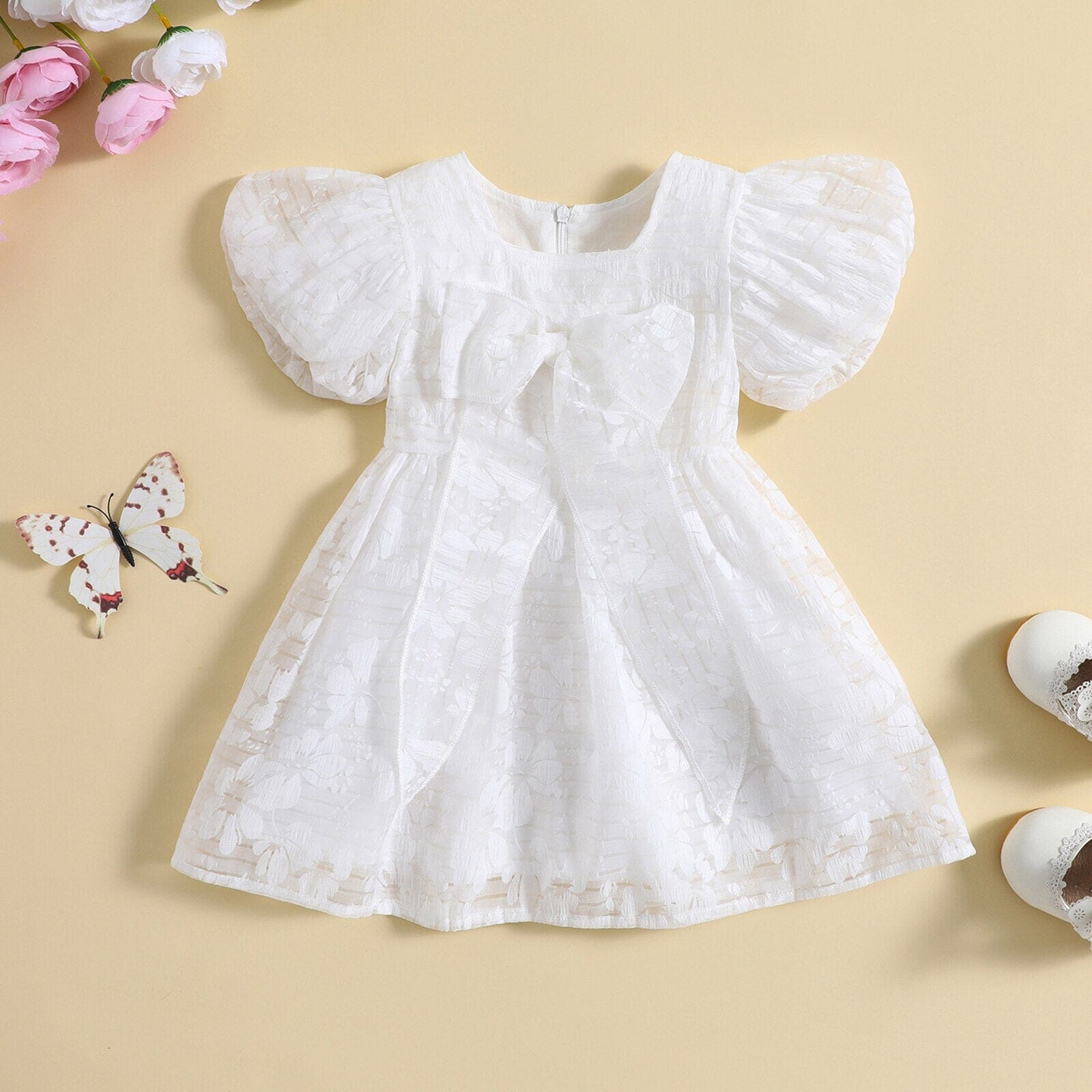 Vestido Infantil Floral Laçinho Loja Click Certo 