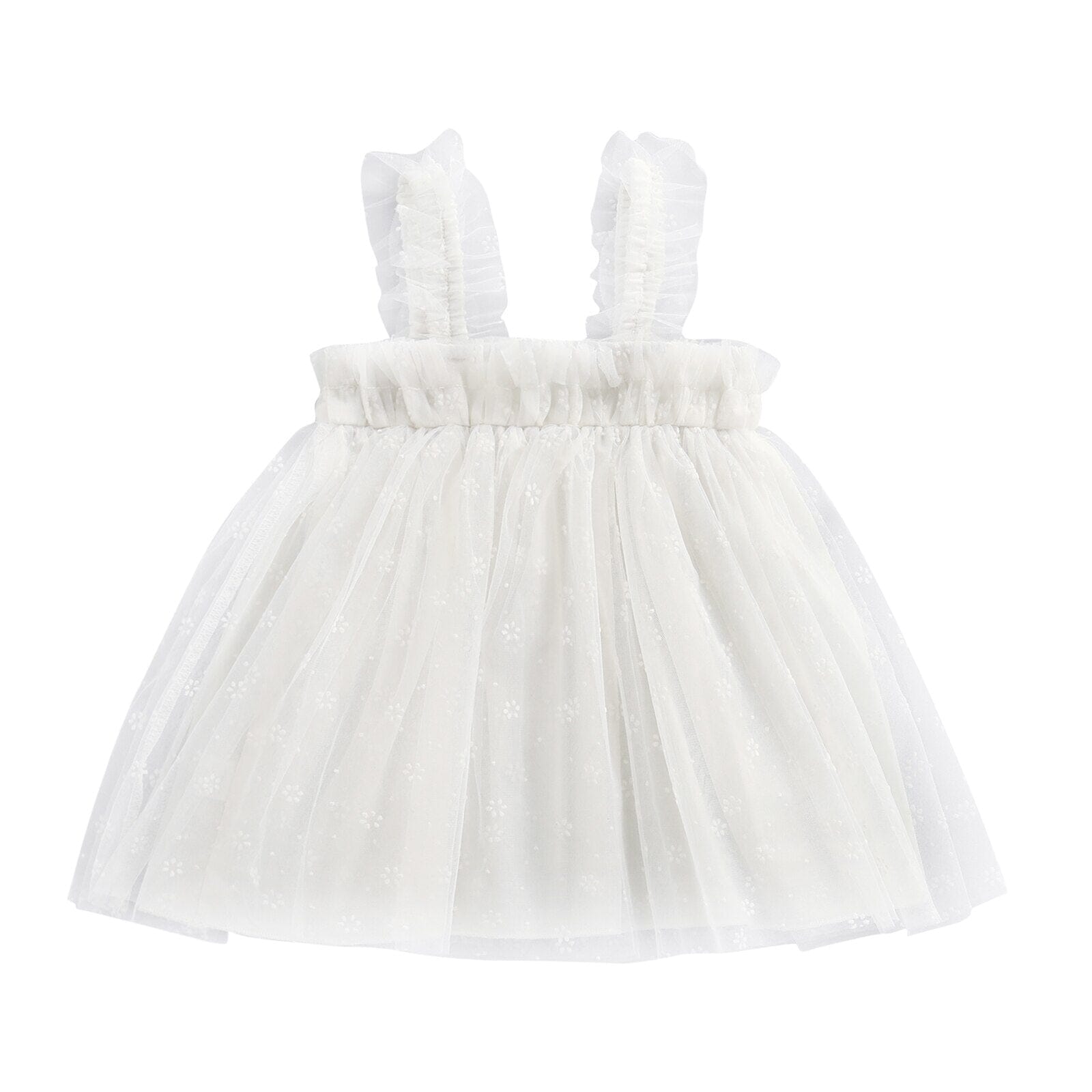 Vestido Infantil Florezinhas Tule Loja Click Certo 3-6 Meses 