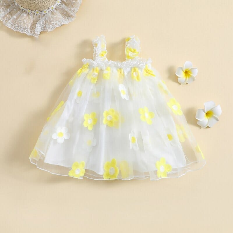 Vestido Infantil Florido e Tule Loja Click Certo 